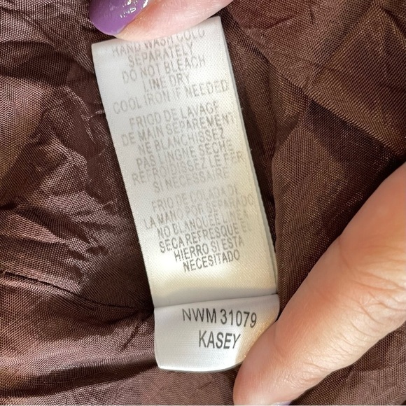 BCBG Maxazria Retro Brown Stripe Cotton Skirt Size Small - Picture 4 of 7